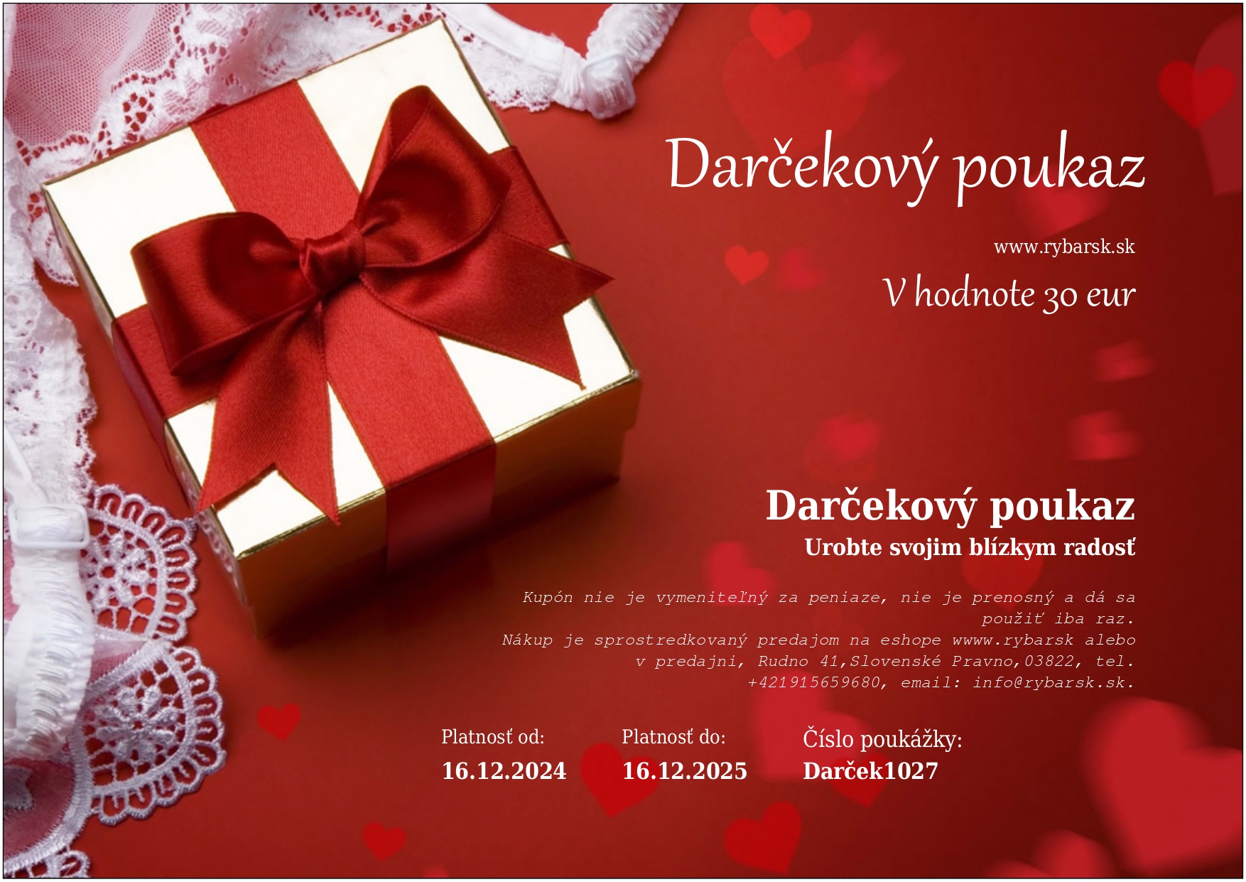 Darčekové poukážky