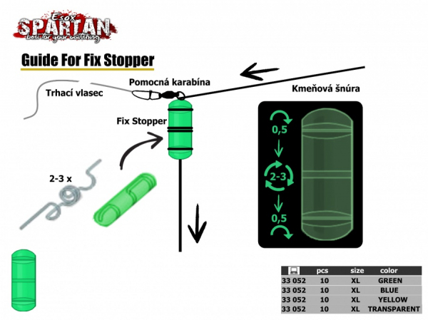 Spartan Fix Stopper farba-žltá 10ks