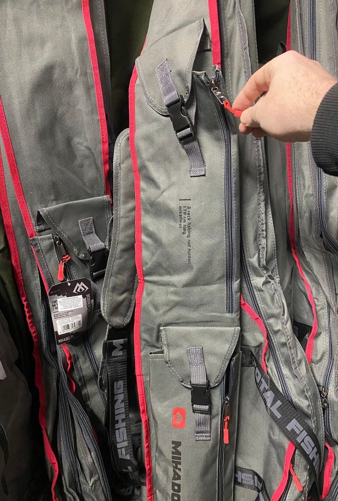 MIKADO Obal na prúty COMPARTMENT sivý - 140cm (3 komorový)