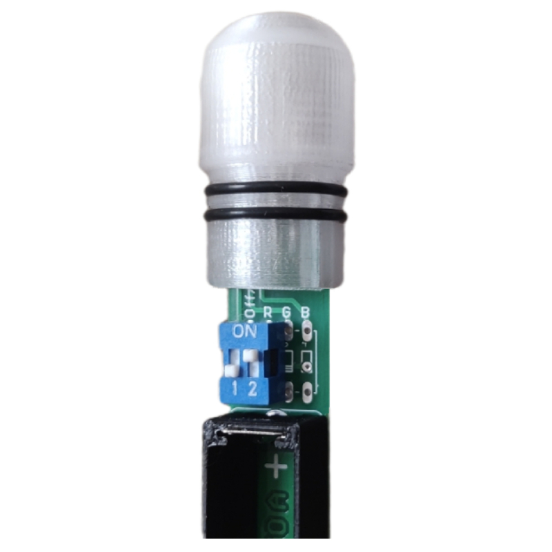 Deamons sklopná tyčová bójka 05 s RGBS led diodou (červená, zelená, modrá), sensorom a vypínačom