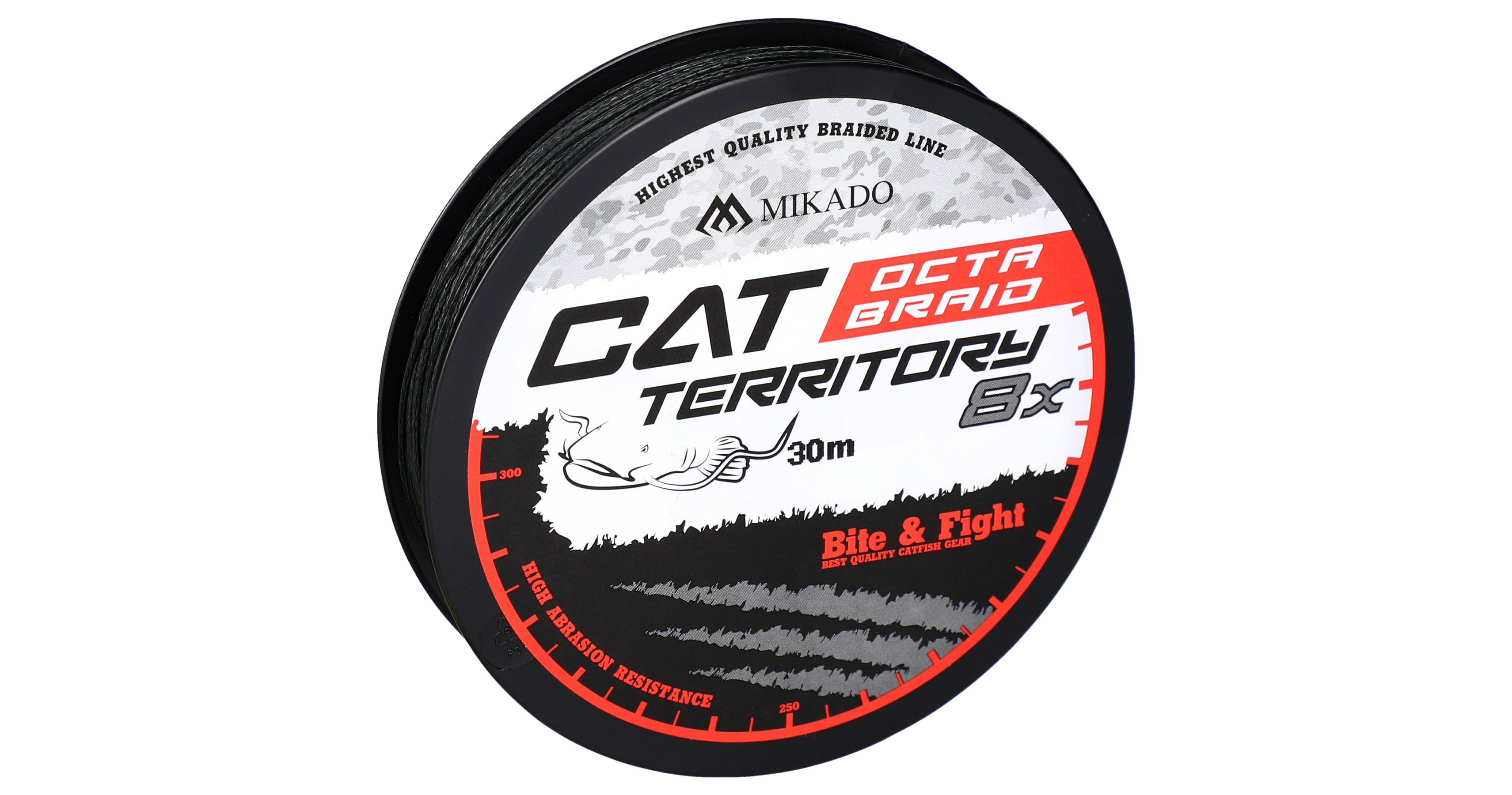 MIKADO Sumcová nadväzcová šnúra CAT TERRITORY OCTA BRAID 1.0 GREEN 30M - 132kg