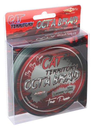 MIKADO Sumcová nadväzcová šnúra CAT TERRITORY OCTA BRAID 1.0 GREEN 30M - 132kg