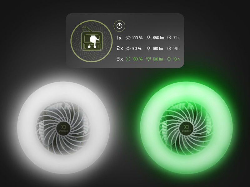 Ventilátor so svetlom Delphin Ventix