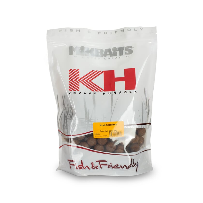 Mikbaits Krvavý Huňáček Frankfurtská klobása boilie 20mm/1kg