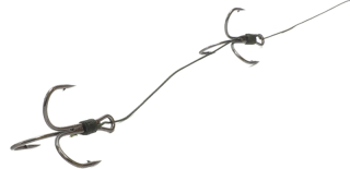 Monster Cat Sumcový náväzec s dvoma trojháčikmi, 100 cm 4/0 ,100 kg