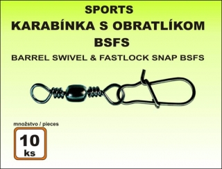 Karabínka s obratlíkom BSFS - 10ks v balení veľkosť 8 / 17kg