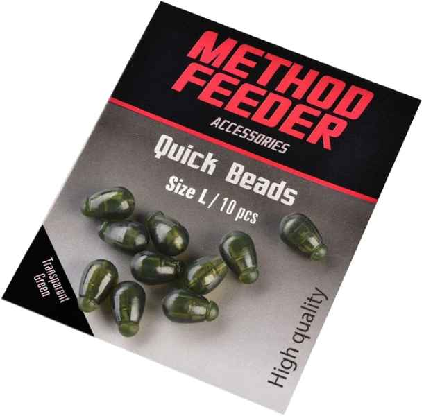 Konektor Method Feeder Quick beads 10ks -zelený Veľkosť: S