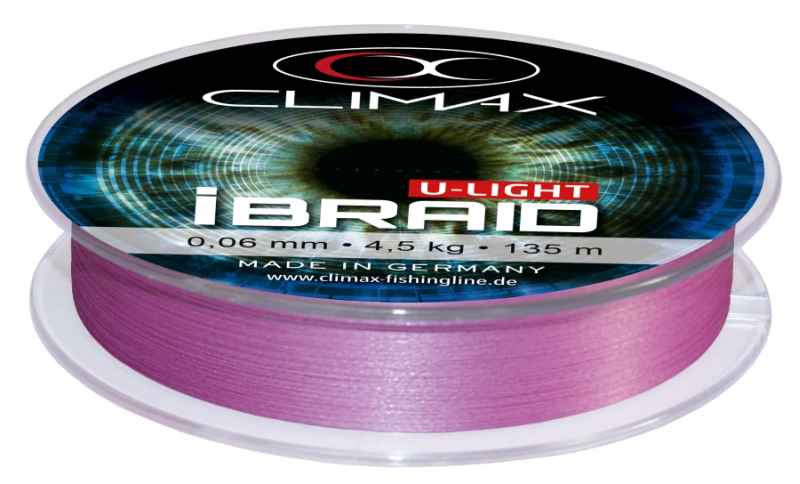 Pletená šnúra Climax iBraid U-Light fluo-fialová 135m Priemer: 0,08mm / 6kg