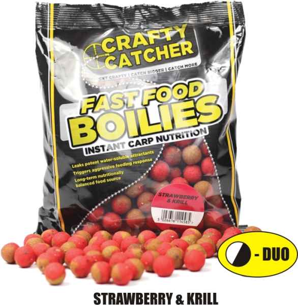 Boilies Crafty Catcher Fast Food 15mm/500g Crab meat & Sea salt/Krabie mäso & Morská soľ